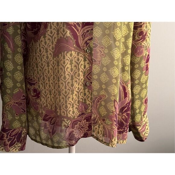 Evan Picone Womens Sheer Blouse, size M - Picture 4 of 11